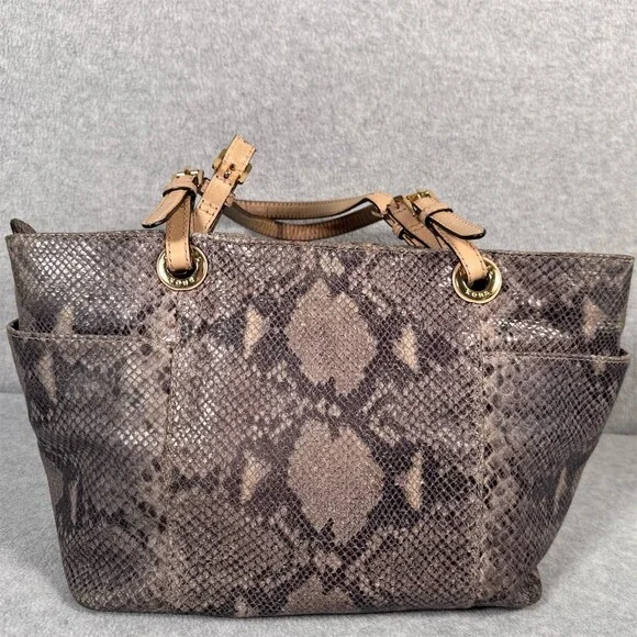 Michael Kors Jet Set Python Embossed LeatherTote Shoulder Bag - Picture 4 of 15